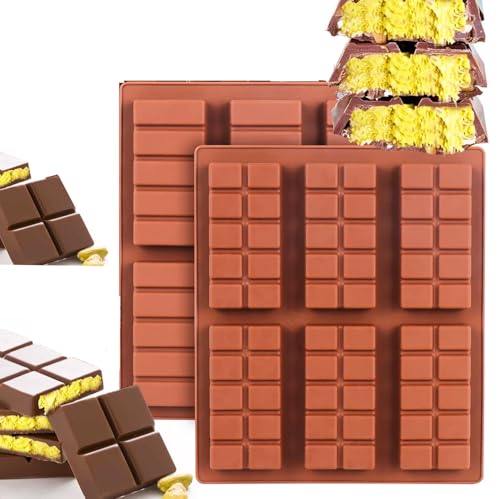 Dubai Schokolade Form, Schokoladenform Silikon Tief Silikonform, Schokolade Antihaftbeschichtung Schokoladenform Silikonform Schokolade Form Dubai Schokolade Pistazie Zum Backen Zu Hause (E 2PCS) von Usper