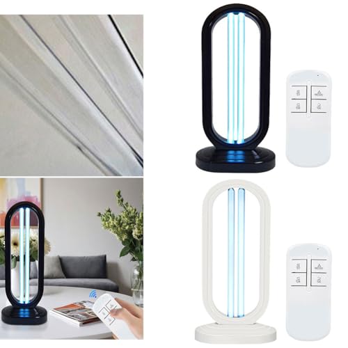 UV Desinfektionsturm Uv Lampe, UV Sterilisator UVC Lampe Desinfektion, UV KeimtöTende Lampe Uv Sterilisator Desinfektion Mit 3-Gang-Timing Und Fernbedienungsfunktion (Weiß Schwarz, 2PCS) von Usper