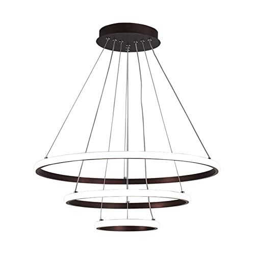 Usper LED Moderne Kristall Kronleuchter, 3 Ringe Dimmbar Pendelleuchte Kreative Hängelampe Einstellbare Deckenleuchte Kronleuchter Schlafzimmerlampe für Wohnzimmer Küche Esszimmer von Usper