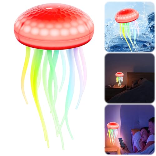 Usper Quallen Lampe, LED Jellyfish Lamp Quallenlampe Intelligente Tentakel Qualle Lampe, Sprachgesteuerte RGB Jellyfish Licht Voller Farbverlauf Quallen Für Dekorative Atmosphärenbeleuchtung (C Rot) von Usper
