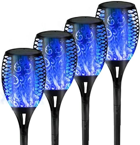 Usper Solarlampen für Außen Garten, 4 Stück 12 LED Solarleuchten für Außen mit Realistischer Flammeneffekt IP65 Wasserdicht Gartenfackeln Solar für Draußen Gärten Weg Hinterhöfe Rasen Beleuchtung von Usper