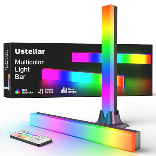 Ustellar RGB Lightbar, Musik Sync RGB IC LED Light Bar, USB Betrieben Ambient Lampe, Farbwechselnde Gaming TV Hintergrundbeleuchtung mit Fernsteuerung, 8 Dynamische Modi für Zimmer Gaming Deko von Ustellar