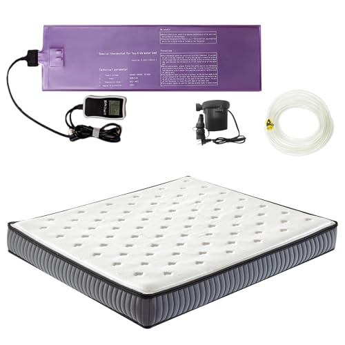 Ustenroya 50 % mittelwellige Wasserbett-Matratze, weiches Wasserbett mit weichem Matratzenbezug und intelligenten Thermostaten, Wasserbett-Füllablauf-Set, faltbares Wasserbett-Set, Wasserbetten für Ustenroya 50 % mittelwellige Wasserbett-Matratze, weiches Wasserbett mit weichem Matratzenbezug und intelligenten Thermostaten, Wasserbett-Füllablauf-Set, faltbares Wasserbett-Set, Wasserbetten für von Ustenroya