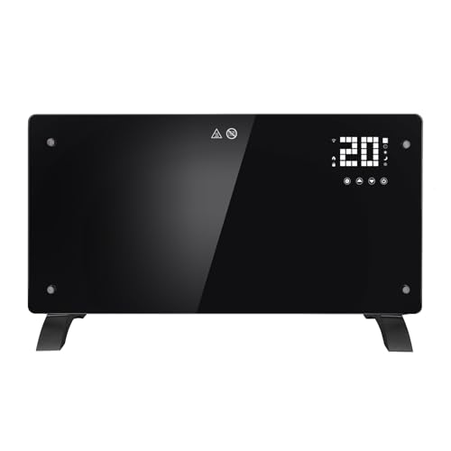 Utaxuper Glaskonvektor Konvektor Heizung mit LED Touchscreen Fernbedienung Elektroheizung Stand- oder Wandheizung Heizkörper 1000/2000W für Innenheizung EU von Utaxuper