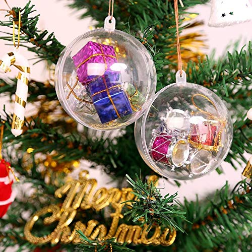Acrylkugeln 20 Stück Christmas Ball Weihnachtskugeln Klar DIY Transparent Verzierung für Saisonal Deko, Hochzeitsdeko, Weihnachtsbaum hängender Kugel (10 cm) von Uten