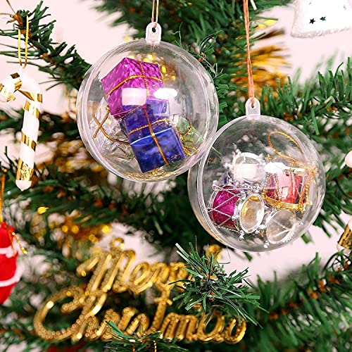 UtenAcrylkugeln 20 Stück Christmas Ball Weihnachtskugeln Klar DIY transparent Verzierung als Saisonal Deko Hochzeitsdeko hängender Kugel (10 cm) von Uten