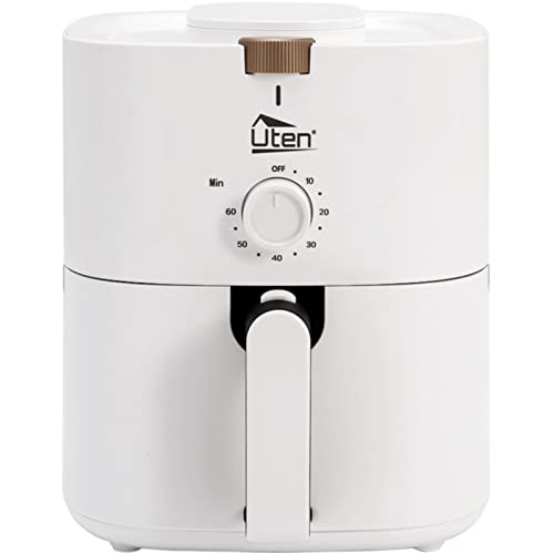 Heißluftfritteuse, 4L Air fryer XL Heissluftfriteuse für 2-6 Personen,1500W Friteuse mit Vorheizen & Warmhalten, ohne Öl und Fett, Antihaftkorb,32 Rezepte, Weiß von Uten