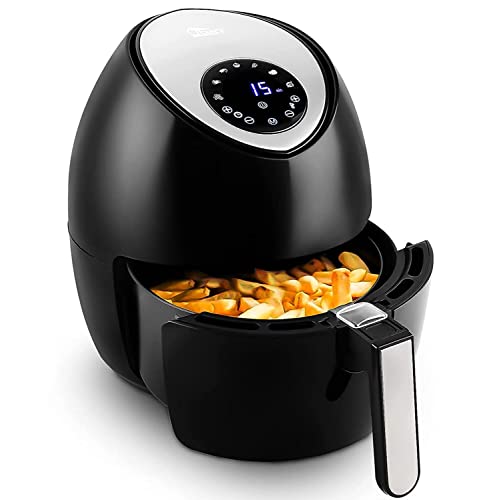 Heißluftfritteuse, Uten 4,5L Fritteuse Airfryer XL Aerofryer mit Digitalem Display, 7 Programms, Touch-Control-Sensor und Rapid-Air-Umluft Technologie, Antihaftkorb, 1500W von Uten