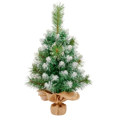 Kleiner Künstlicher Weihnachtsbaum, Uten Tannenbaum mit Schnee 60cm, schwere Basis, für Weihnachten Deko von Uten