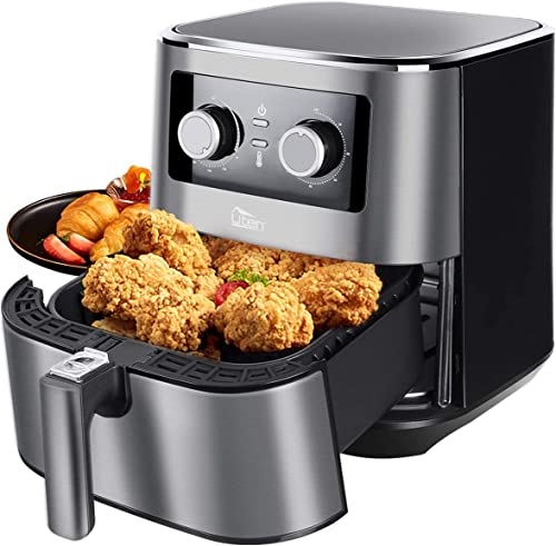 Uten Heißluftfritteuse, 5.5L XXL Airfryer heissluftfriteuse 1700W Friteuse, Timer, Antihaft-Bratkorb Luftfritteuse für 2-8 Personen, Wärmeisoliert von Uten