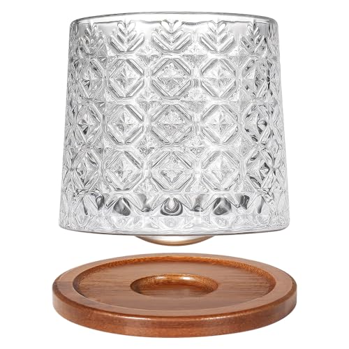 Uten Drehbare Whiskey Gläser Kristall, Wassergläser 275 ml/ 10 oz mit Bambus Untersetzer, als Cocktailbecher Kaffeetasse, Geschenk, 1 pcs, Stehaufmännchen Gläser Uten Drehbare Whiskey Gläser Kristall, Wassergläser 275 ml/ 10 oz mit Bambus Untersetzer, als Cocktailbecher Kaffeetasse, Geschenk, 1 pcs, Stehaufmännchen Gläser von Uten