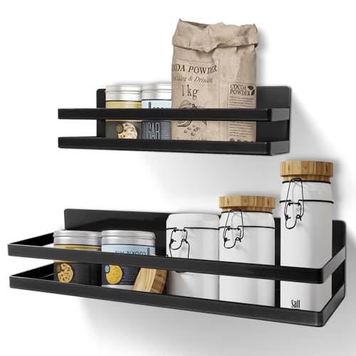 Uten Küchenregal Selbstklebend Magnetisches Kühlschrank regal, Gewürzregal Magnet Schwarz 2er Set Wandmontage Uten Küchenregal Selbstklebend Magnetisches Kühlschrank regal, Gewürzregal Magnet Schwarz 2er Set Wandmontage von Uten