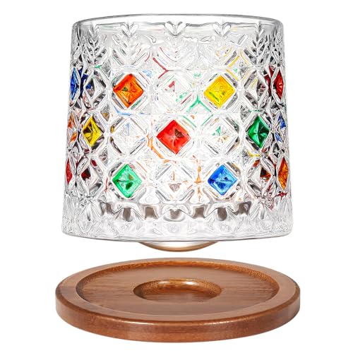 Uten Wassergläser Drehbar, Whiskey Gläser 275 ml/ 10 oz, Bambus Untersetzer, als Cocktailbecher, Kaffeetasse, zum Entspannen, Geschenk, 1 pcs, Stehaufmännchen Gläser Uten Wassergläser Drehbar, Whiskey Gläser 275 ml/ 10 oz, Bambus Untersetzer, als Cocktailbecher, Kaffeetasse, zum Entspannen, Geschenk, 1 pcs, Stehaufmännchen Gläser von Uten