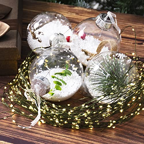 Uten Weihnachtskugeln Kunststoff, Christbaumschmuck Weihnachtsdeko Transparent 16 Stück Ø 8 cm für Weihnachten, Party, Hochzeit von Uten