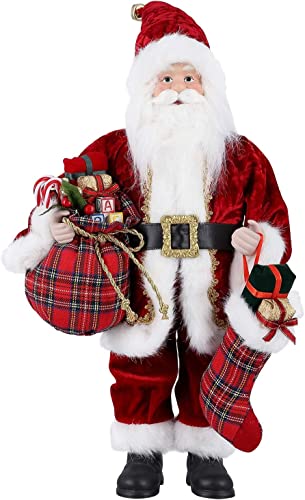 Uten Weihnachtsmann 45,7cm/18“ Santa Claus Figuren animierte Weihnachtsstern stehend Santa Figur mit Geschenk und Weihnachtsbaum für Tischplatte Figur Ornamente Weihnachtsfeier von Uten