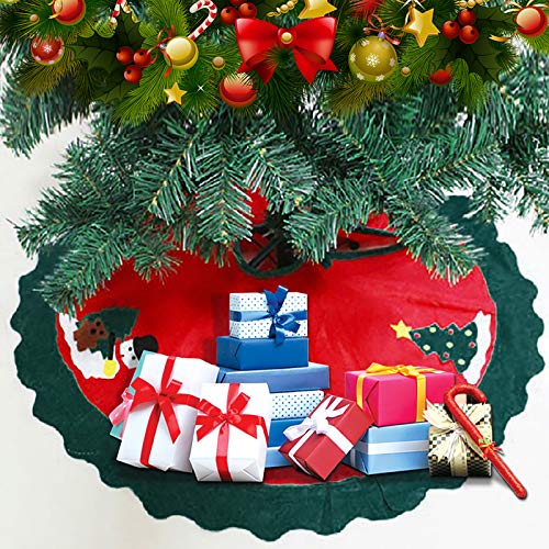 Weihnachtsbaum-Decke Weihnachtsdekoration Design mit Weihnachtsmann und Schneemann Rot, rot, 90 cm von Uten