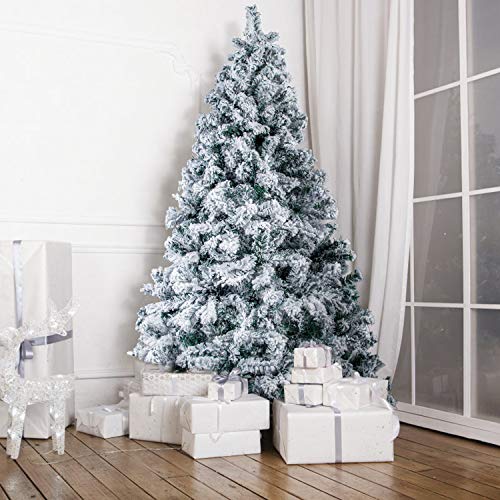 Weihnachtsbaum Künstlich mit Schnee 180cm, Uten Tannenbaum mit Metallständer, Christbaum mit 700 PVC dichte Zweige für Aussen und Innen von Uten