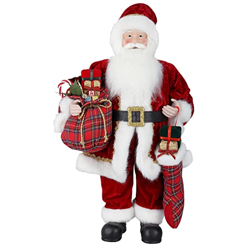 Weihnachtsmann Figur, 62 cm / 24“ Santa Claus Christmas Decorations, Stehende Weihnachtsdekoration Figuren, Weihnachtsmann Puppen Nettes rotes Plüschtier, Nikolaus Geschenke von Uten