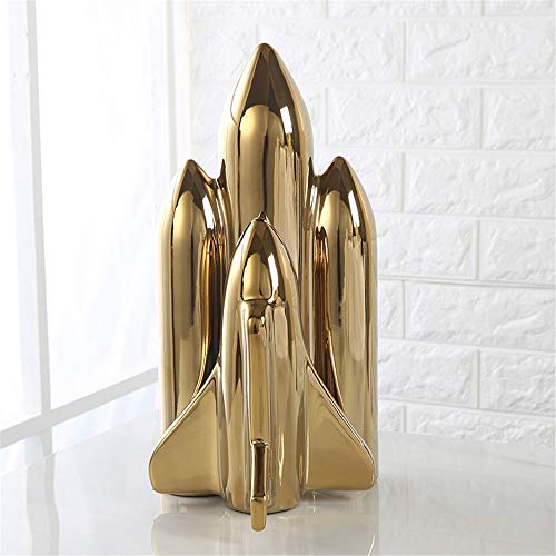 Uterstyle Keramik Space Shuttle Modell/NASA Transport Raumschiff Figur/Weltraum Home Themed Dekoration Kinder Spielzeug Geschenk (Gold) von BOOFIRE