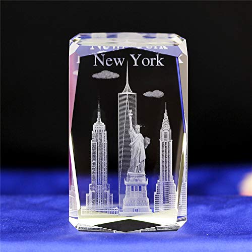 Kristallstatue der Freiheitsstatue/Empire State Building Statue von New York, 3D-Lasergravur, Kristallwürfel, Gravur für Zuhause, Dekoration, Reisegeschenk. von BOOFIRE
