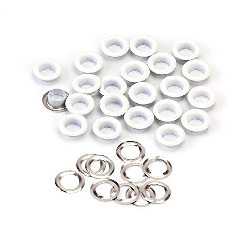 Uteruik 10 mm Ösen und Unterlegscheiben – rostfreie Ösen für Kleidung, Planen, Leder und Scrapbooking, Handwerk, 100 Stück (weiß) von Uteruik