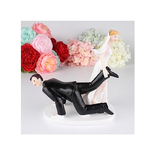 Uteruik Lustige Braut und Bräutigam Kuchen Topper Figuren Paar Statue Hochzeit Kuchen Topper Jahrestag Verlobung Dekoration von Uteruik
