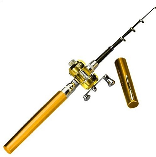 Uteruik Mini-Angelrute in Stiftform, tragbar, Taschenformat, Aluminiumlegierung, Angelrute Uteruik Mini-Angelrute in Stiftform, tragbar, Taschenformat, Aluminiumlegierung, Angelrute von Uteruik