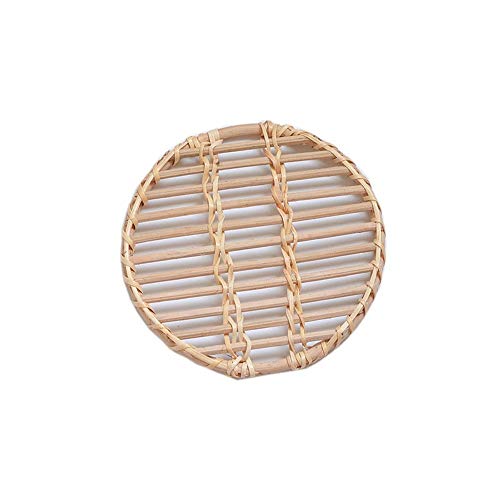 Uteruik Rattan-Untersetzer, gewebt, Tischsets, Teetassenhalter, hitzebeständige Matten für Untersetzer, Töpfe, Pfannen und Teekannen, 1 Stück (13 cm) von Uteruik