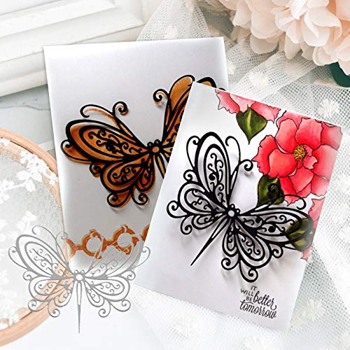 Schmetterlings-Stanzschablonen für Kartenherstellung, Stanzschablone mit Schmetterlingsmuster, Karbonstahl, Prägeschablone für Zuhause, silberfarben von Uticon