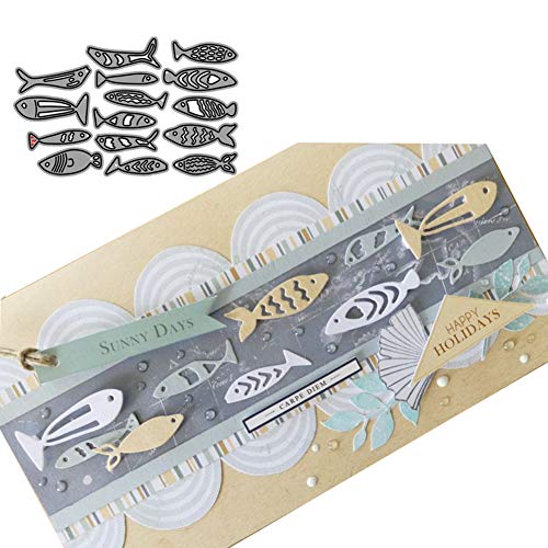 Stanzformen für Kartenherstellung, Fisch-Metall-Stanzformen zum Basteln, Scrapbooking, Prägen, Papierkarten, Dekor-Schablone – Silber von Uticon