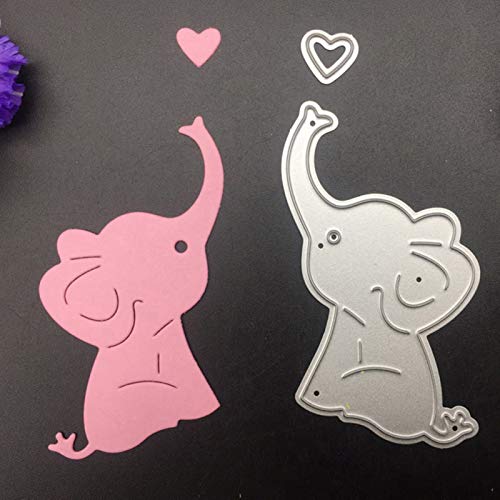 Stanzformen für Kartenherstellung, niedlicher Cartoon-Elefant, Karbonstahl, Stanzform für Papier, Stoff, Scrapbooking, DIY Schablone – Silber von Uticon