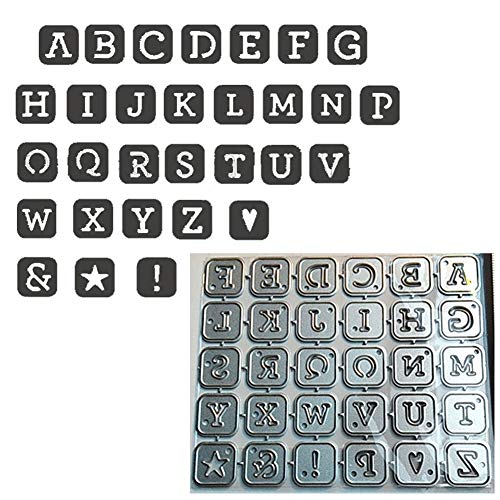 Stanzformen für Kartenherstellung, quadratische Buchstaben-Metall-Stanzformen, DIY, Scrapbooking, Prägen, Papierkarten, Stanzschablone von Uticon