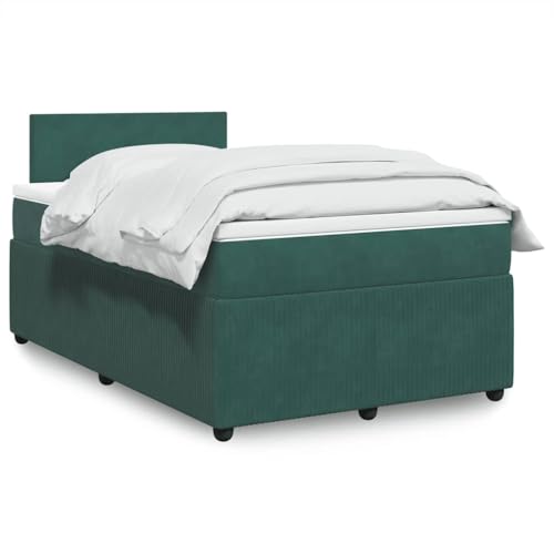 Utiny Boxspringbett mit Matratze Dunkelgrün 120x200 cm Samt Schlichtes Design von Utiny
