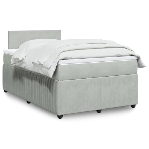 Utiny Boxspringbett mit Matratze Hellgrau 120x190 cm Samt Schlichtes Design Utiny Boxspringbett mit Matratze Hellgrau 120x190 cm Samt Schlichtes Design von Utiny