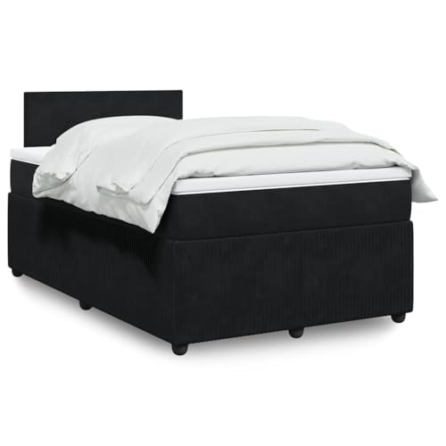 Utiny Boxspringbett mit Matratze Schwarz 120x190 cm Samt Schlichtes Design von Utiny