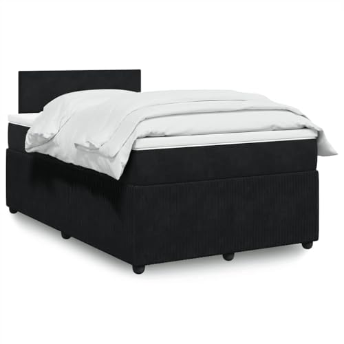 Utiny Boxspringbett mit Matratze Schwarz 120x200 cm Samt Schlichtes Design von Utiny