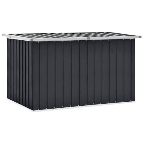 Utiny Gartenbox Anthrazit 149x99x93 cmStahl Auflagenbox Kissenbox Aufbewahrungsbox Truhe Box Gartenmöbel Gartenkasten von Utiny