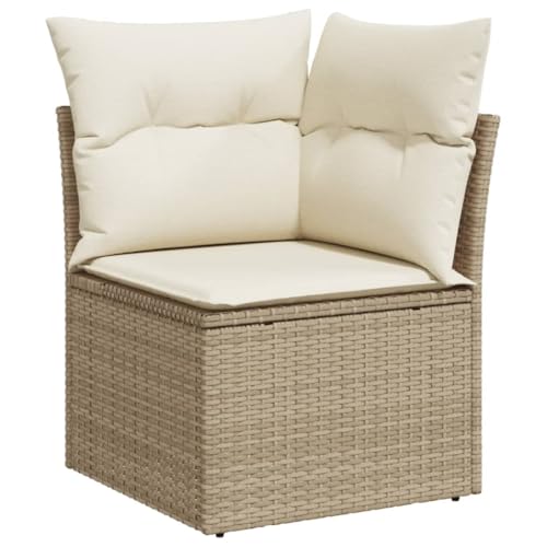 Utiny Gartensofa Gartenmöbel Terrassenmöbel Terrassensofa Poly Rattan Gartensofa mit Ecksofa Beige von Utiny