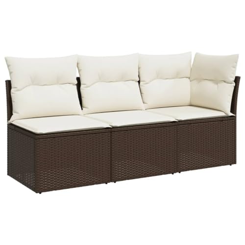 Utiny Gartensofa Gartenmöbel Terrassenmöbel Terrassensofa Poly Rattan Gartensofa mit Eckteil + 2X Mittelteil Braun von Utiny