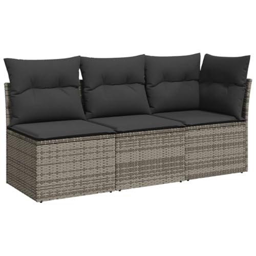 Utiny Gartensofa Gartenmöbel Terrassenmöbel Terrassensofa Poly Rattan Gartensofa mit Eckteil + 2X Mittelteil Grau von Utiny