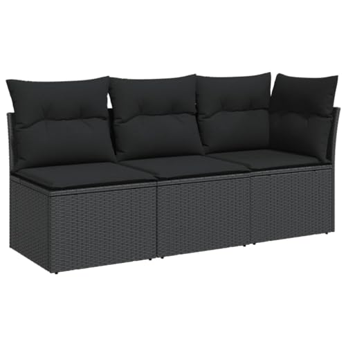 Utiny Gartensofa Gartenmöbel Terrassenmöbel Terrassensofa Poly Rattan Gartensofa mit Eckteil + 2X Mittelteil Schwarz von Utiny