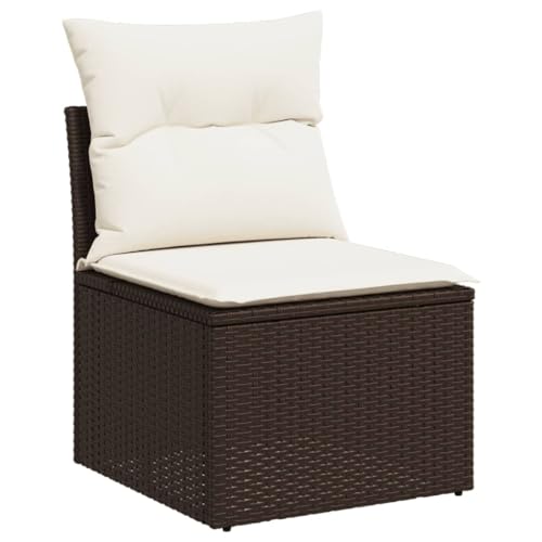 Utiny Gartensofa Gartenmöbel Terrassenmöbel Terrassensofa Poly Rattan Gartensofa mit Sofa-Mittelstück Braun von Utiny