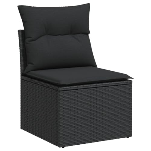Utiny Gartensofa Gartenmöbel Terrassenmöbel Terrassensofa Poly Rattan Gartensofa mit Sofa-Mittelstück Schwarz Utiny Gartensofa Gartenmöbel Terrassenmöbel Terrassensofa Poly Rattan Gartensofa mit Sofa-Mittelstück Schwarz von Utiny