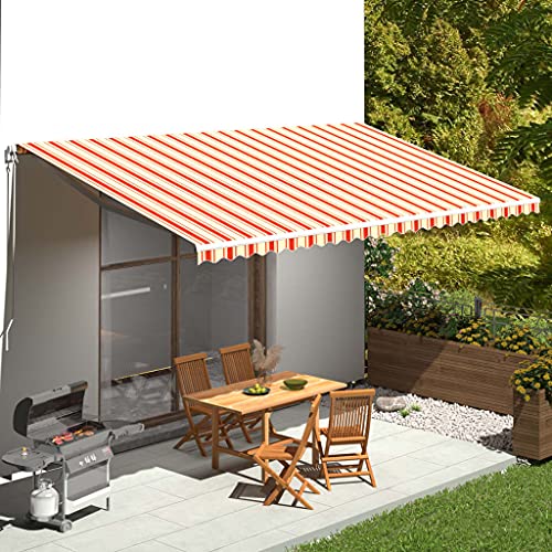 Utiny Markisenbespannung Markise Gelb und Orange 6x3,5 m von Utiny