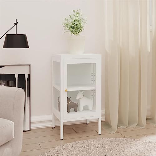 Utiny Sideboard Kommode Schrank 38x35x70 cm Metall und Glas von Utiny
