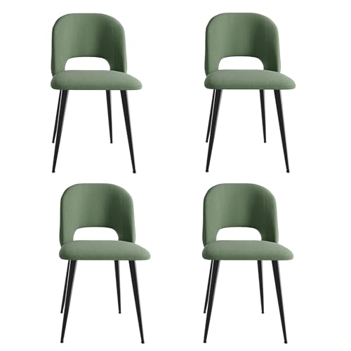 Utlenianie Esszimmerstühle Polsterstuhl Samt Essstühle Küchenstuhl Gepolsterter Stuhl mit Rückenlehne, für Esszimmer, Wohnzimmer, Küche, Schlafzimmer und Empfangsraum (4, Grün) von Utlenianie