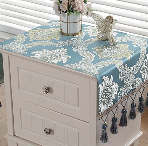 Utobanh Simple Bedside Table Dust Cover Cloth Towel Cushion Fabric Modern Universal Bedroom Cabinet Tablecloth Cushion Cloth (40 x 90 cm, Blaugrün) von Utobanh