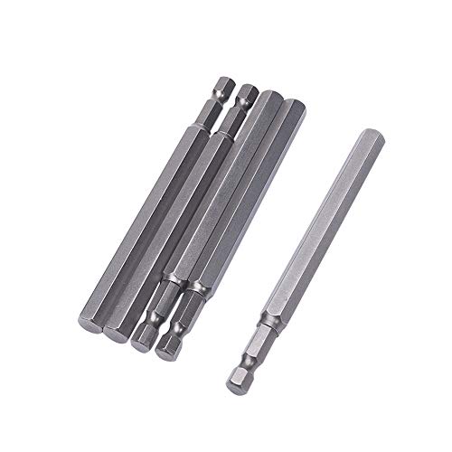 Utoolmart 1/4-Zoll-Sechskantschaft, magnetisch, H8-Schraubendreher-Bits, 100 mm Länge, S2-Stahl, Sechskant-Inbusschlüssel, Bohrer, Sandstrahlen, Elektrowerkzeug für Produktion, Werkstatt, 5 Stück Utoolmart 1/4-Zoll-Sechskantschaft, magnetisch, H8-Schraubendreher-Bits, 100 mm Länge, S2-Stahl, Sechskant-Inbusschlüssel, Bohrer, Sandstrahlen, Elektrowerkzeug für Produktion, Werkstatt, 5 Stück von Utoolmart