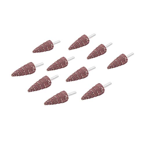 Utoolmart 10 Stück 20 mm kegelförmige Lamellen-Räder, Schaft montiertes Schleifpapier, konische Kartuschenrolle zum Entgraten, Schleifen und Polieren, Körnung 80 von Utoolmart