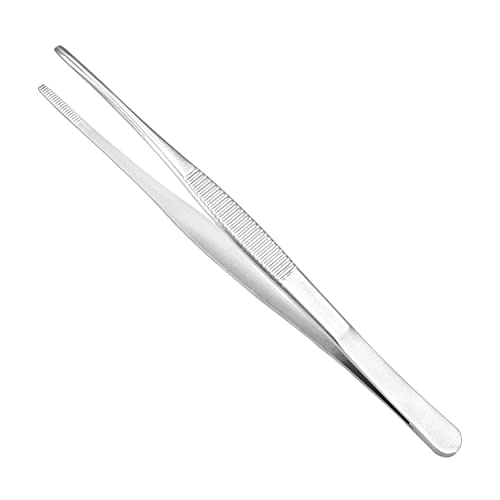 Utoolmart 180 mm Edelstahl-Pinzette mit geradem und rundem Kopf, verdickte Zähne mit gezackter Spitze, 1 Stück Utoolmart 180 mm Edelstahl-Pinzette mit geradem und rundem Kopf, verdickte Zähne mit gezackter Spitze, 1 Stück von Utoolmart